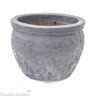 Ocean Stone Black Glazed Terracotta Clay Bowls - 4 Size Options 