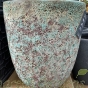 Stromboli Contemporary Rough Glazed Clay Pots - Green