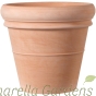 Tuscan White Thick Rim Terracotta Pot - 3 Size Options