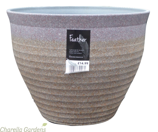 Feather Stone pot by Charellagardens